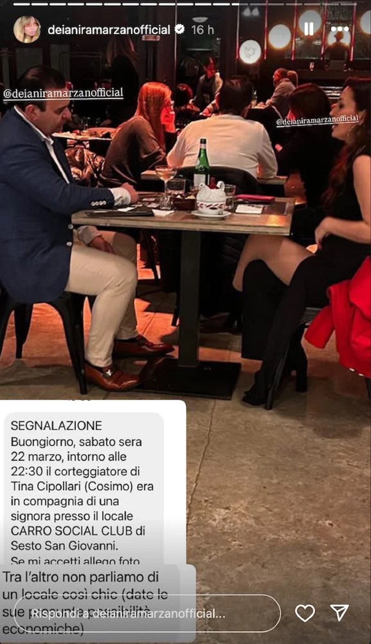 Cosimo Dadorante uomini e donne segnalazione tina cipollari