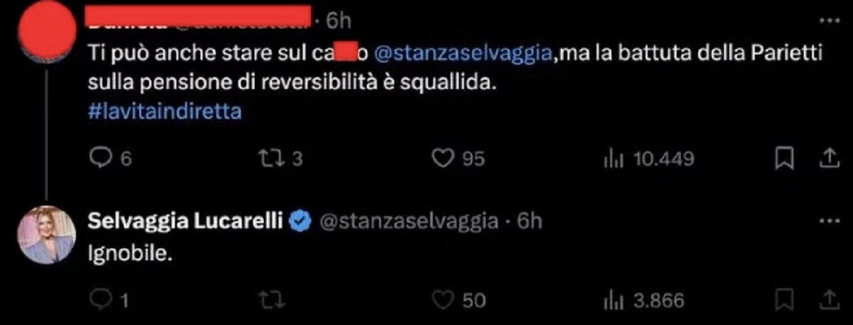 Scontro tra Selvaggia Lucarelli e Alba Parietti matrimonio lorenzo biagiarelli