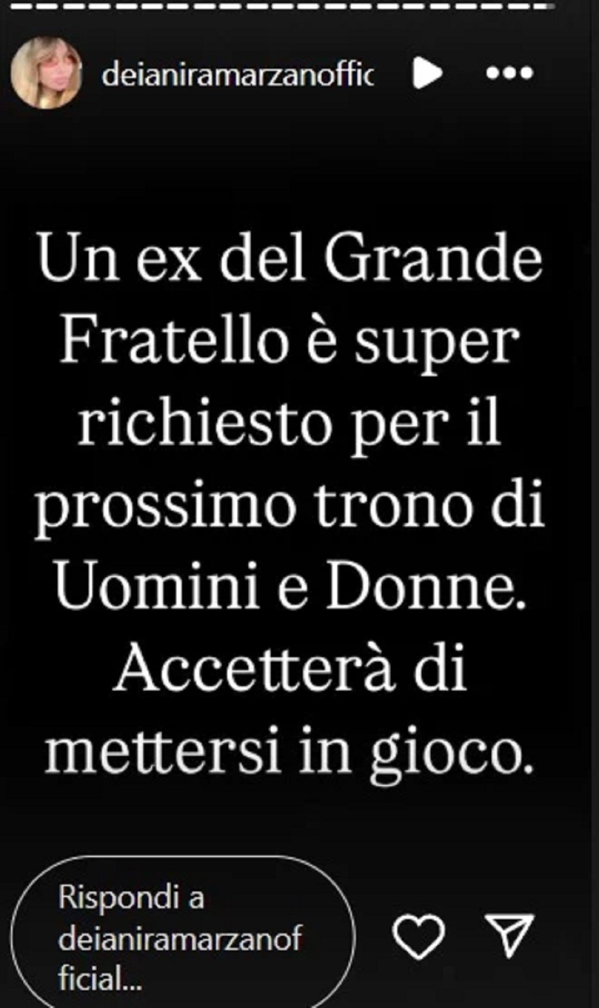 Ex concorrente del Grande Fratello tronista a Uomini e Donne
